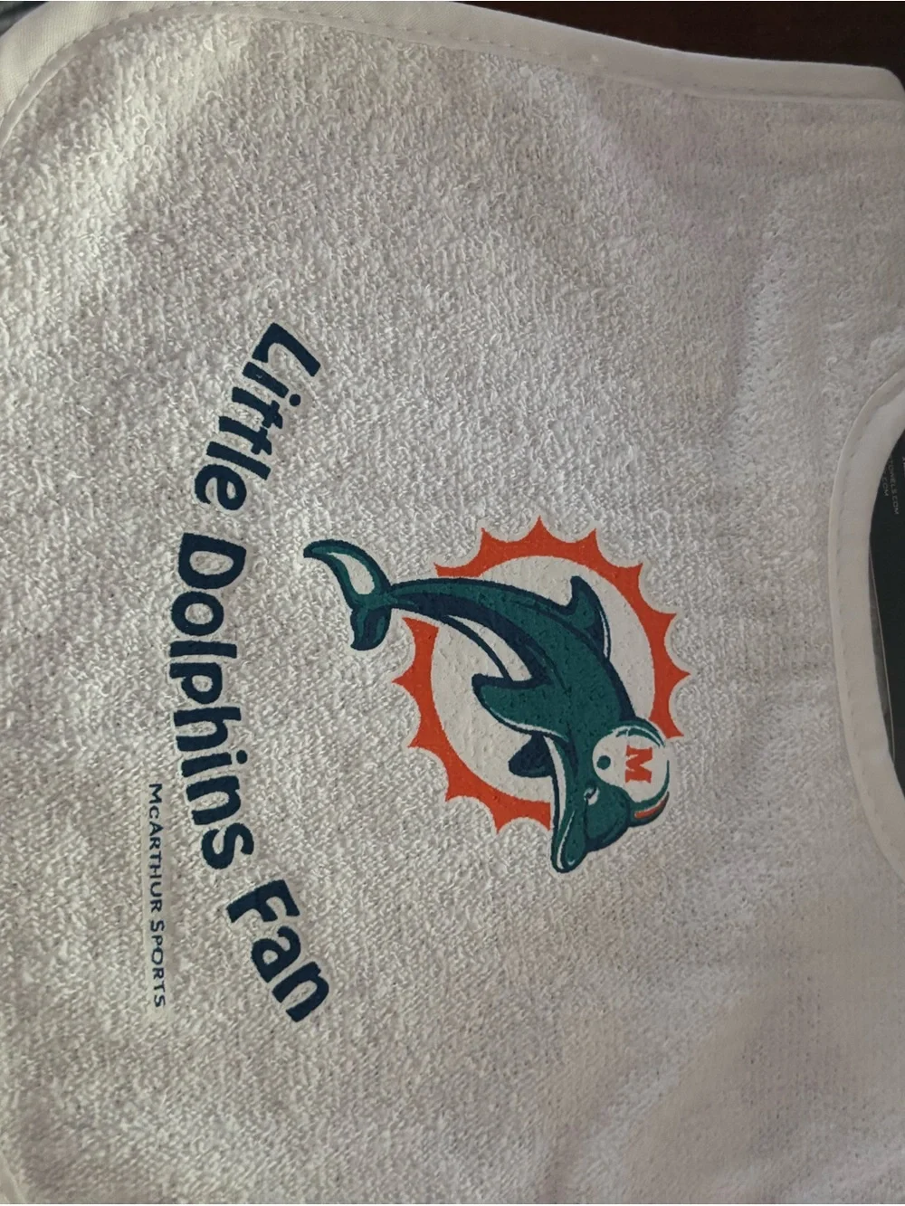 NFL Orange Little Dolphins Fan Baby Bib set of 3